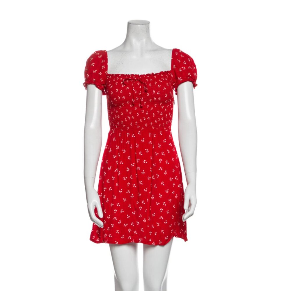 Faithfull the Brand Red Floral Mini Dress
